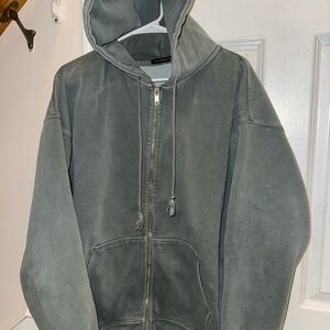 Gray/Green Hoodie Jacket